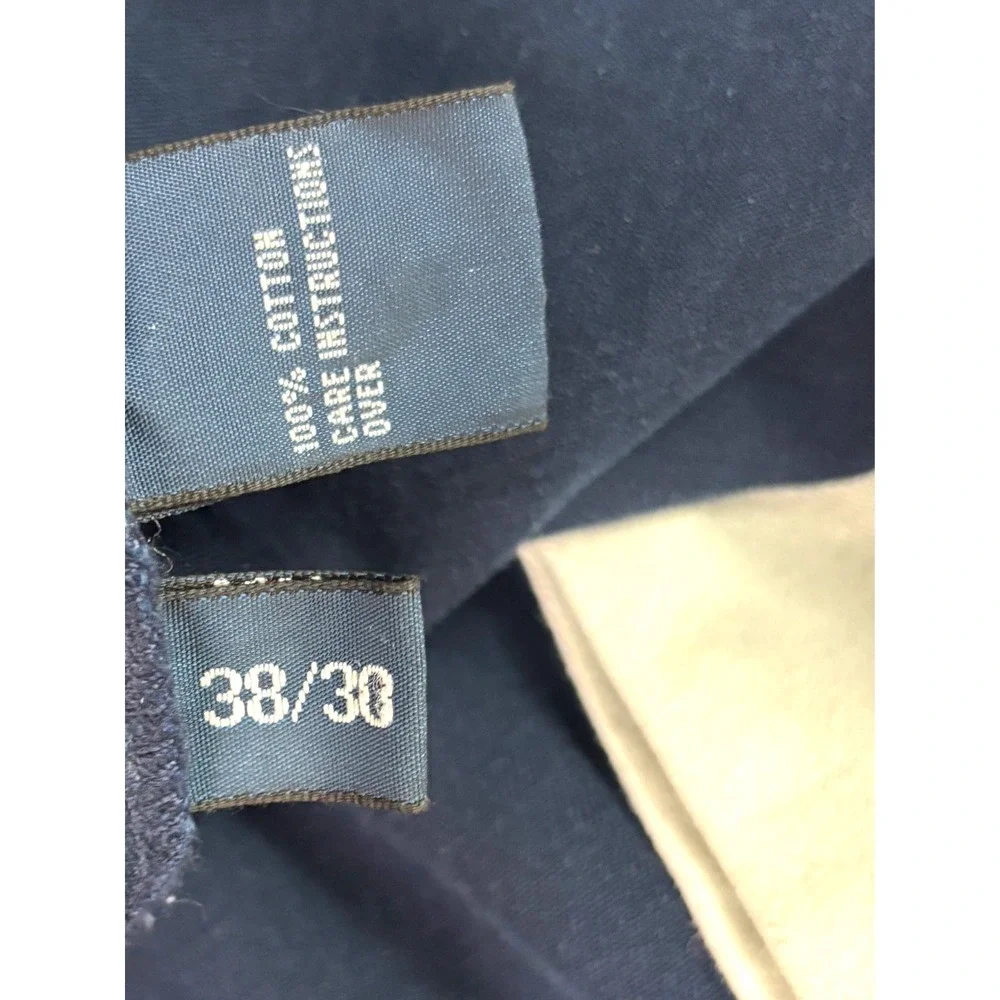 NEW Polo Ralph Lauren 38x30 Navy Blue Buckle Cinch Back Pants GI FIT‎ cotton Vtg